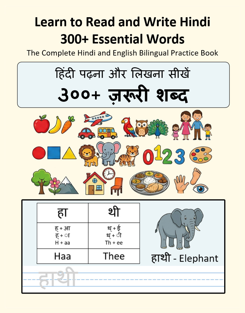 Learn to Read and Write Hindi: 300+ Essential Words: The Complete Hindi and English Bilingual Practice Book