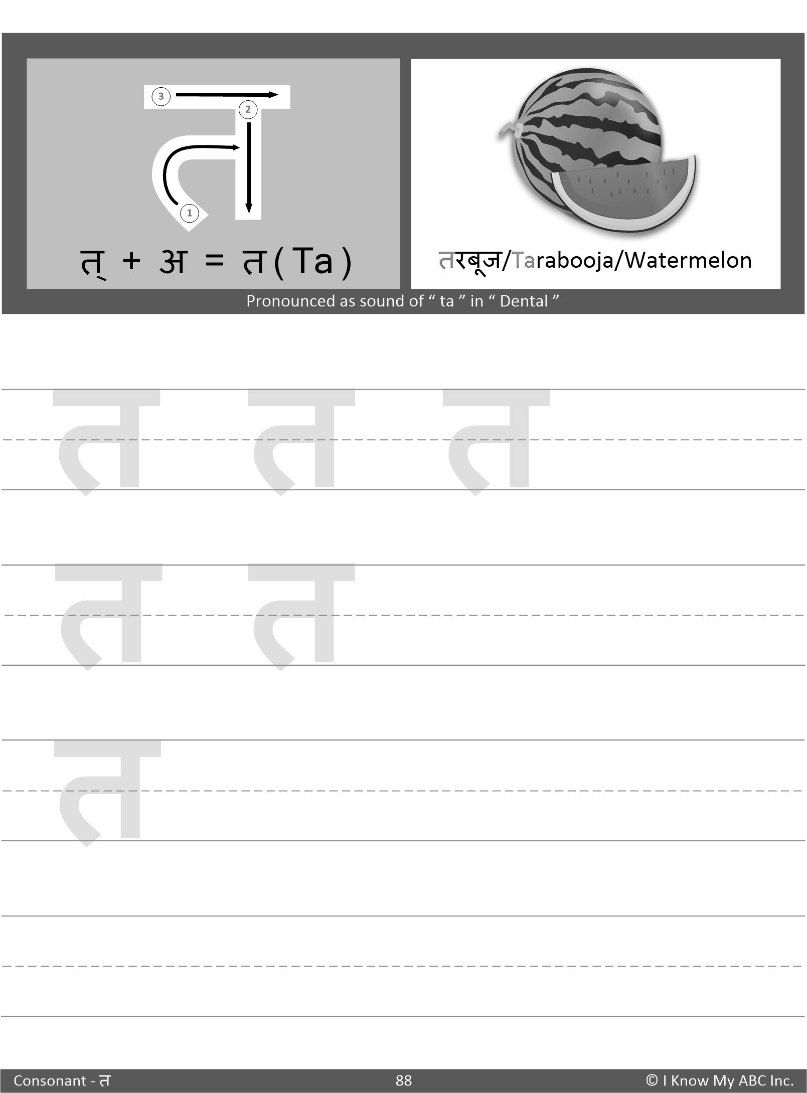 Trace and Learn Writing Hindi Alphabet, Vowel and Number Workbook by I Know My ABC, Black & White Copy - Image 6