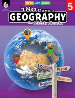 Shell Education 180 Days Of Geography Workbook, Grade 5