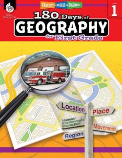 Shell Education 180 Days Of Geography Workbook, Grade 1