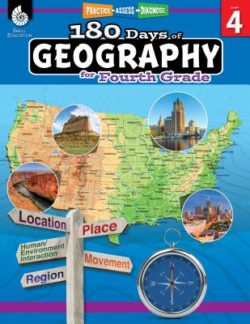 Shell Education 180 Days Of Geography Workbook, Grade 4