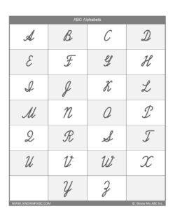Cursive ABC Alphabet Chart - Free Download