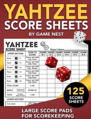 yahtzee score sheets activity book 9781951791032